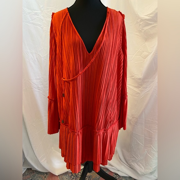 Free People Vibrant Red Long Sleeve Dress - Picture 2 of 10